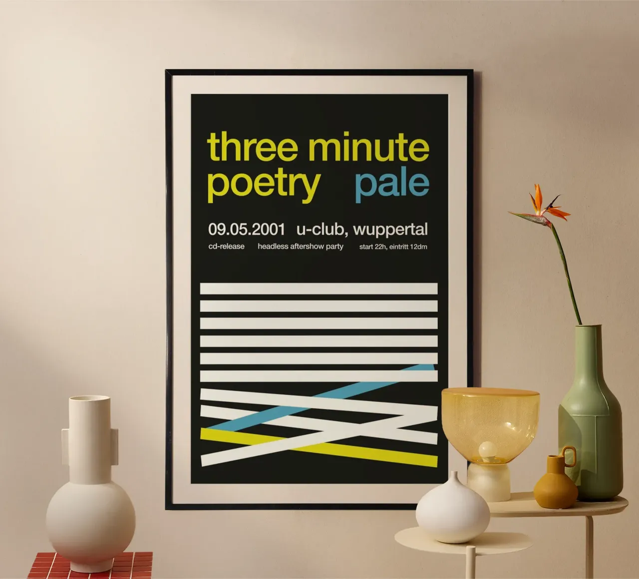 Three Minute Poetry & Pale poster con telaio in legno da Stephan Kochs
