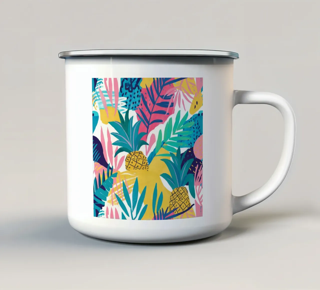 Paradiso della giungla degli ananas tazza in smalto da Gaia Viesta