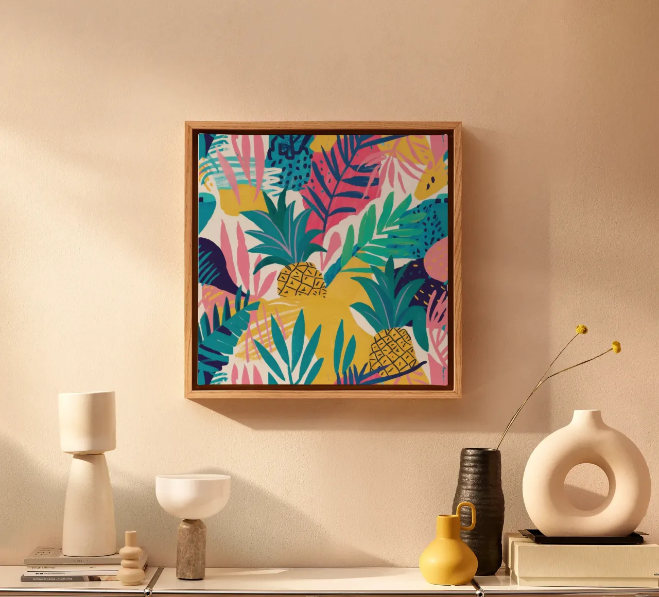 Ananas Jungle Paradijs canvas met Baklijst van Gaia Viesta