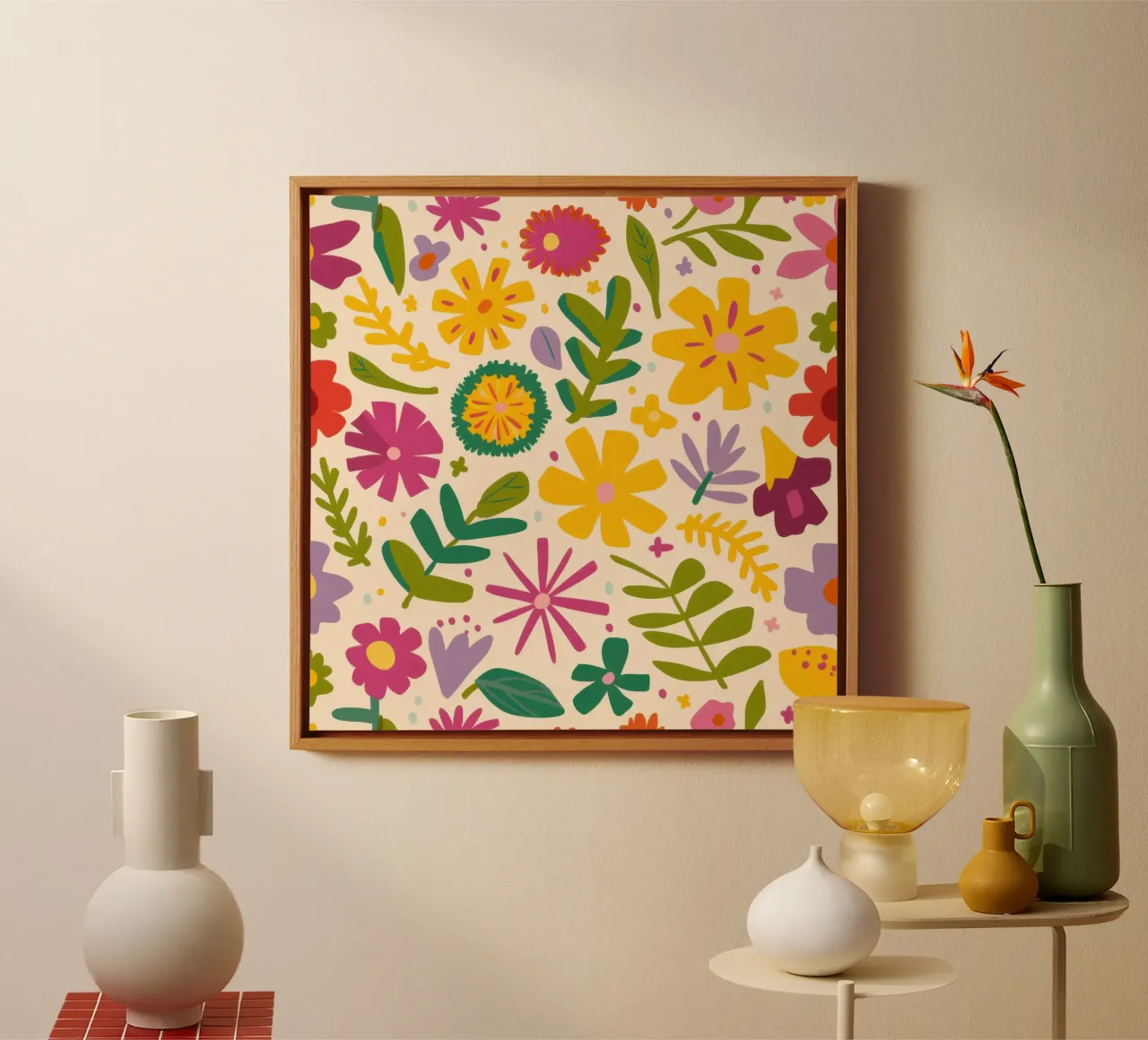 Rétro floral joyeux toile de Irish Strokes