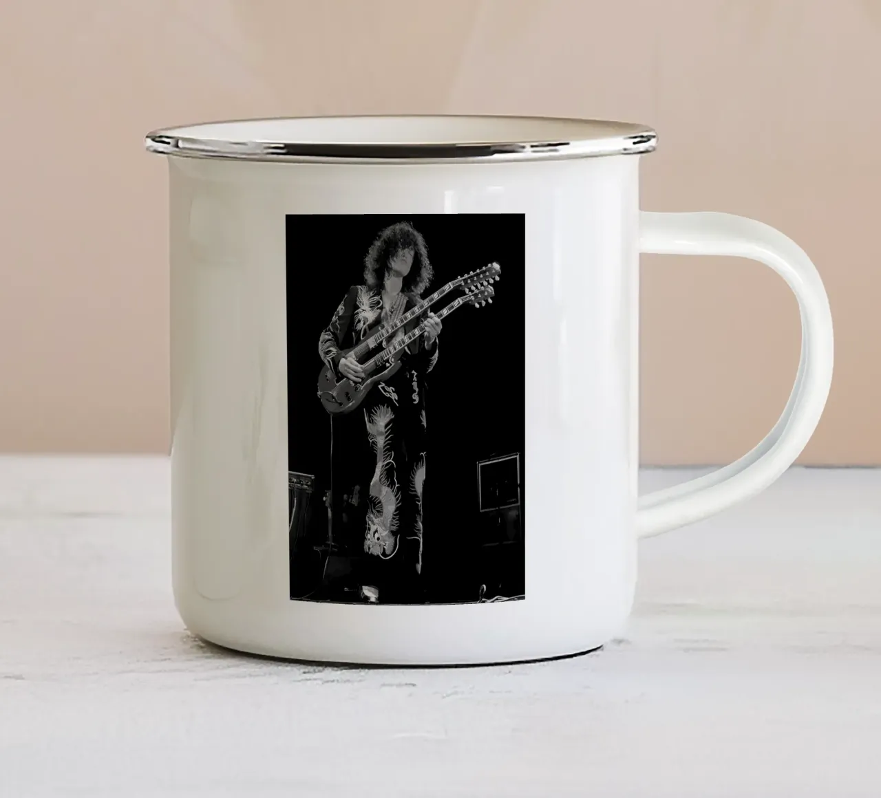 Jimmy Page Led Zeppelin tazza in smalto da Musadad Shop