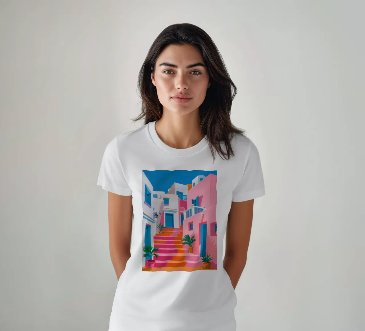 Santorini Color Steps t-shirt da Trace Brush