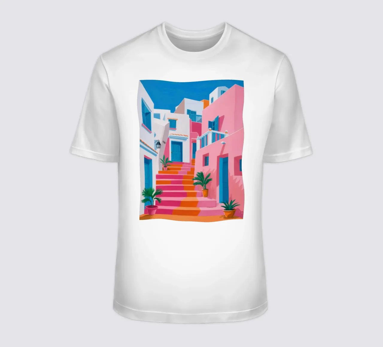 Santorini Color Steps t-shirt da Trace Brush