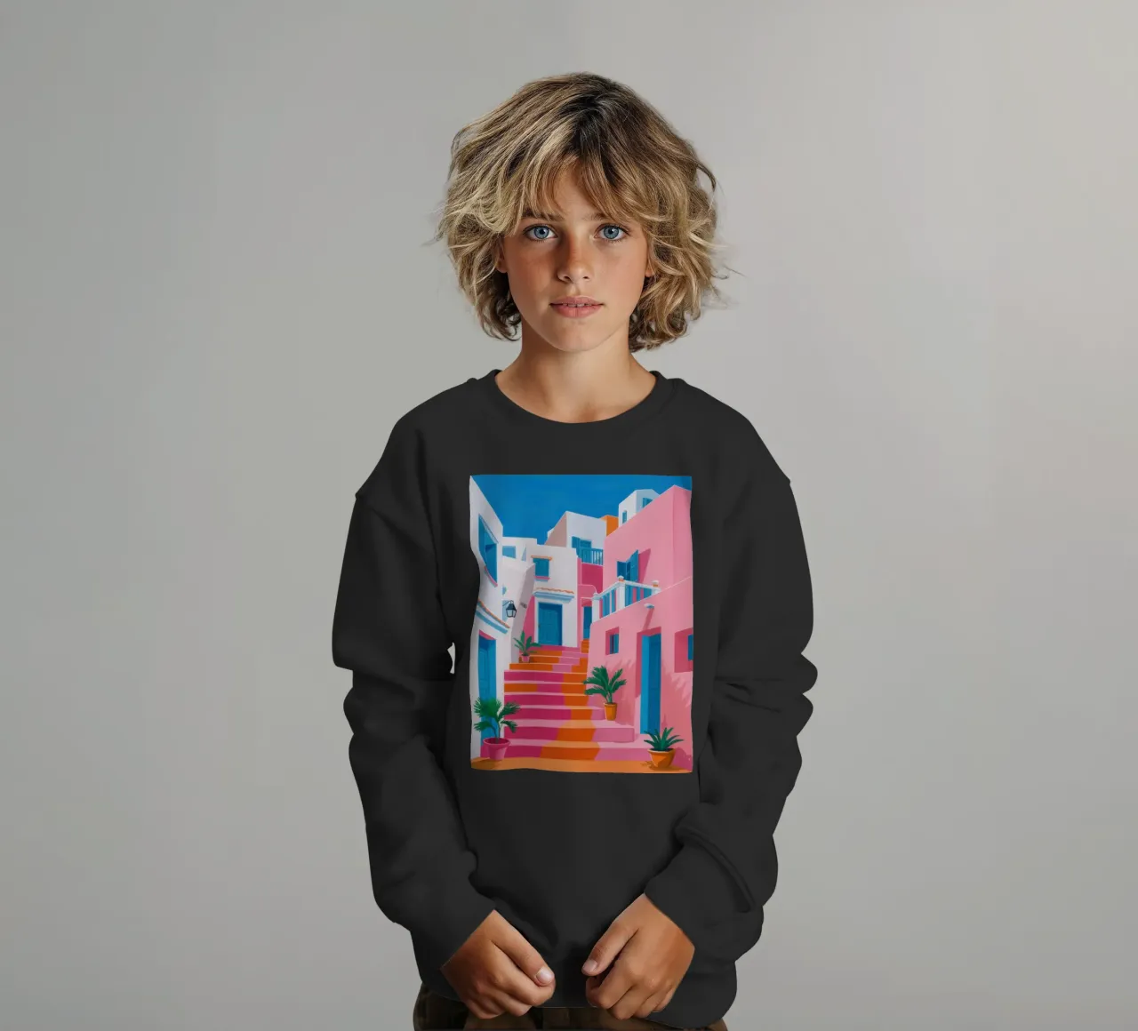 Santorini Color Steps felpa bambino da Trace Brush
