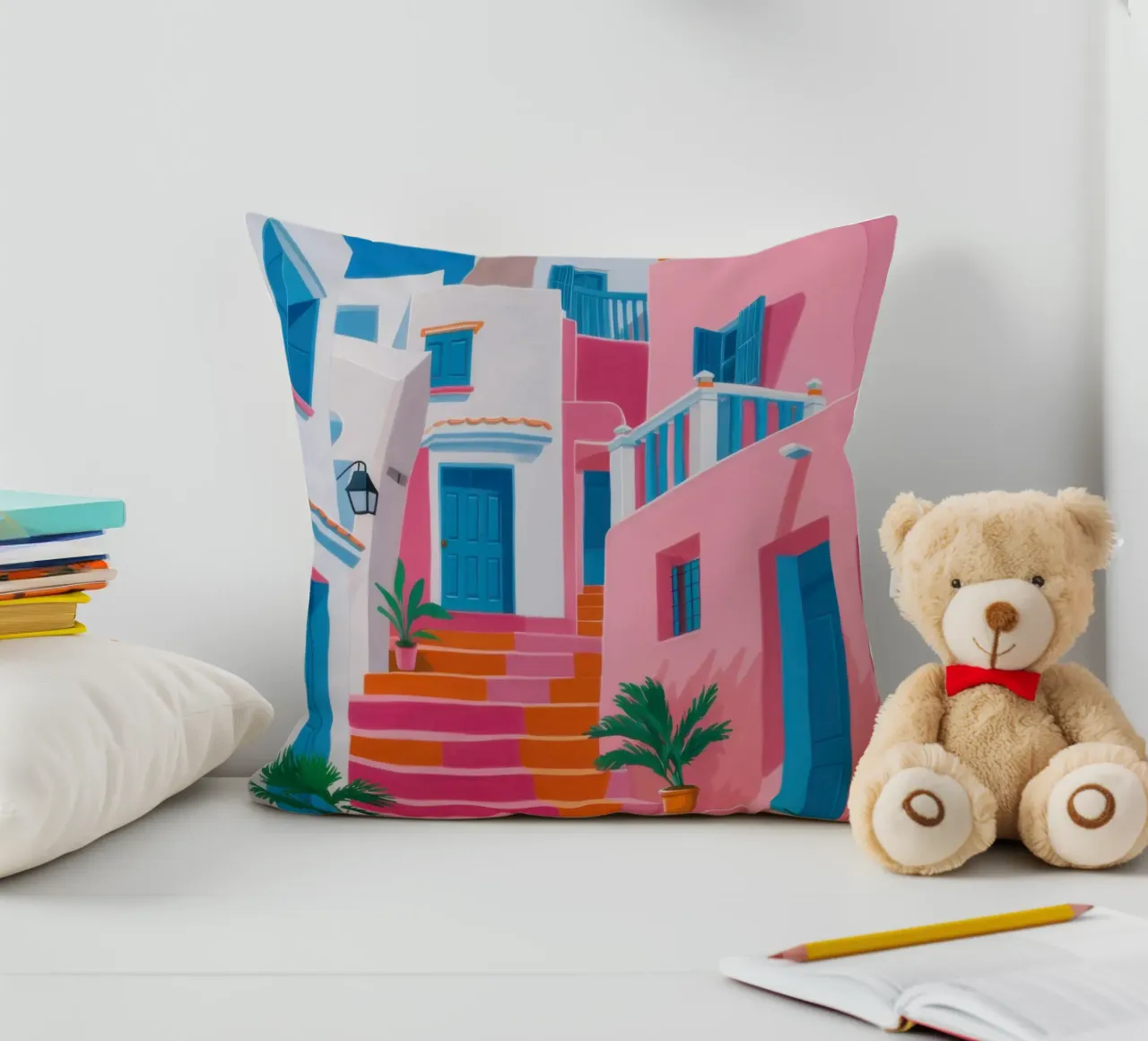 Santorini Color Steps cuscino da Trace Brush