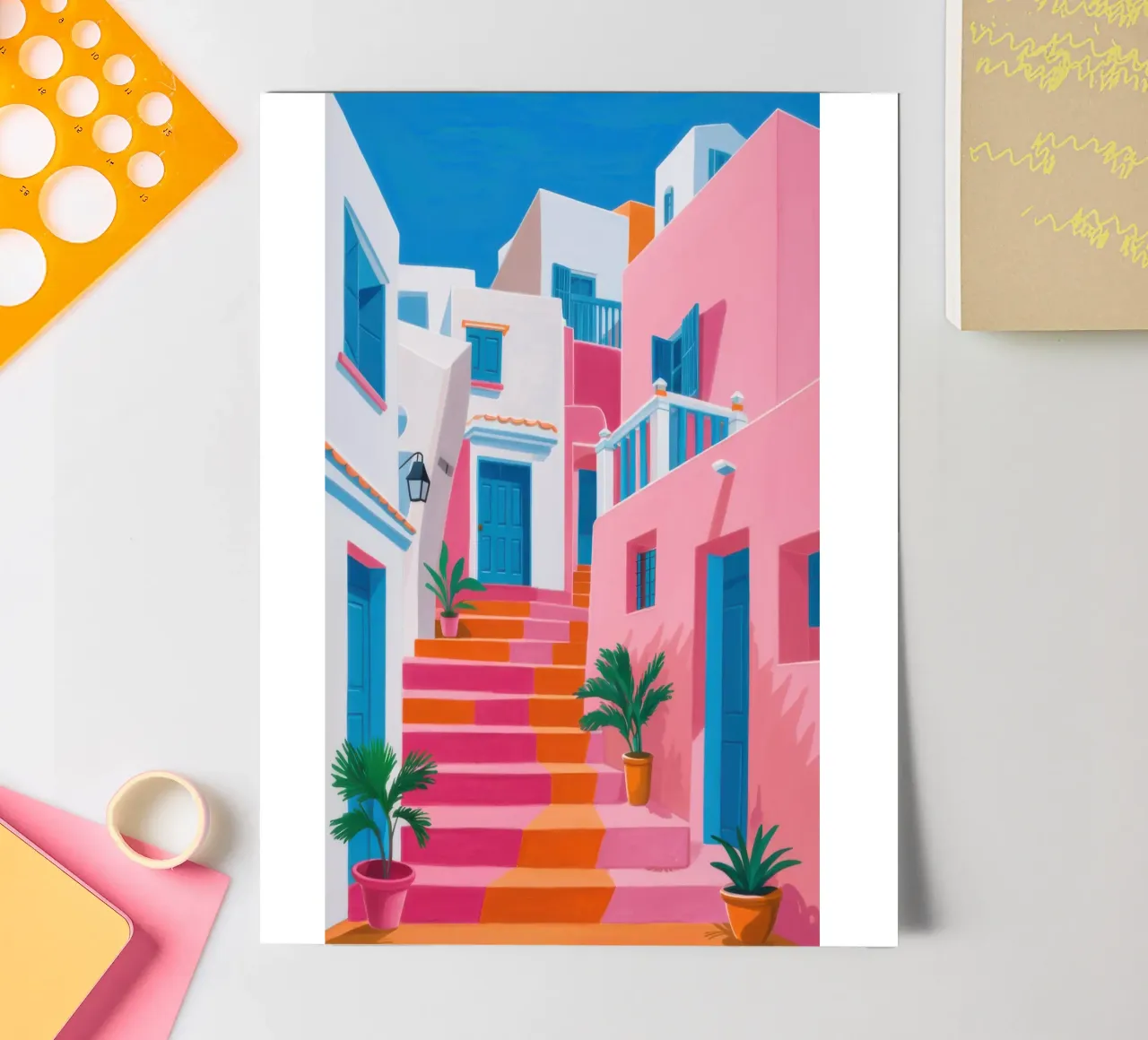 Santorini Color Steps foglio adesivo da Trace Brush