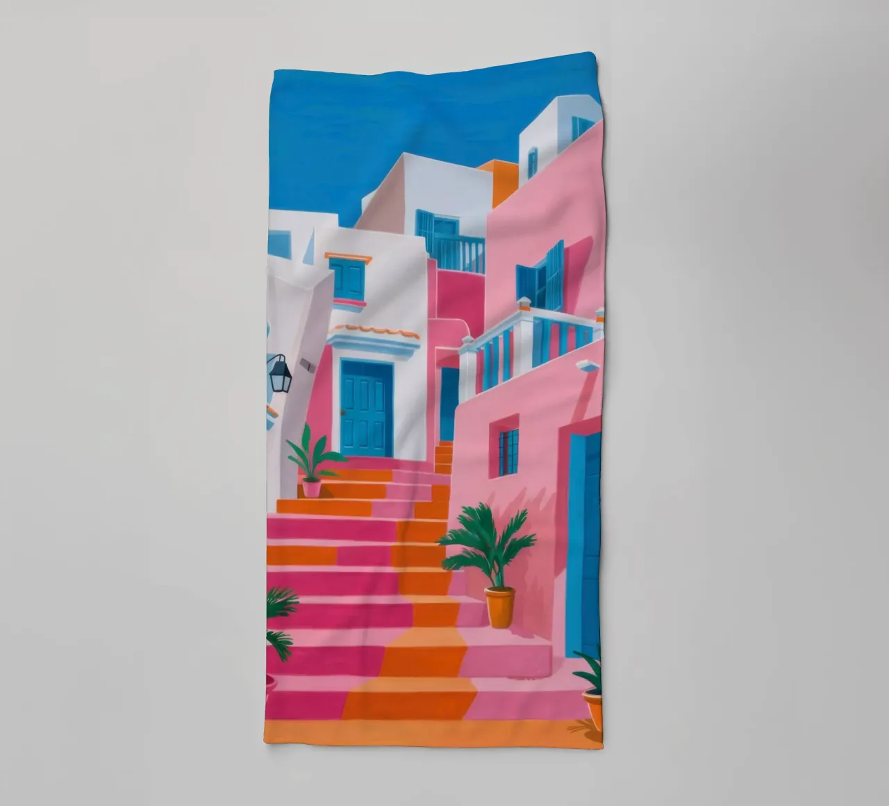 Santorini Color Steps asciugamano da bagno da Trace Brush