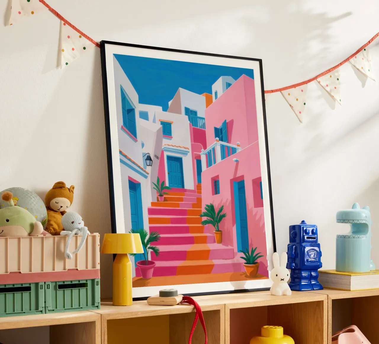 Santorini Color Steps poster da Trace Brush
