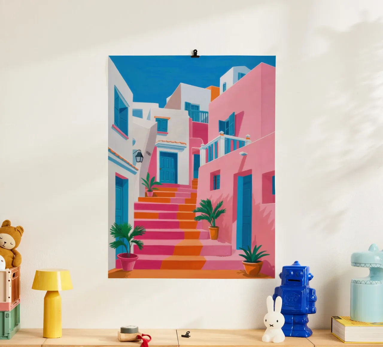 Santorini Color Steps poster da Trace Brush