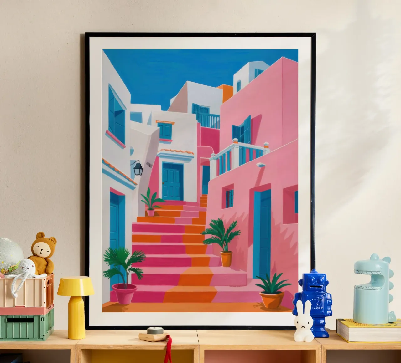 Santorini Color Steps poster da Trace Brush