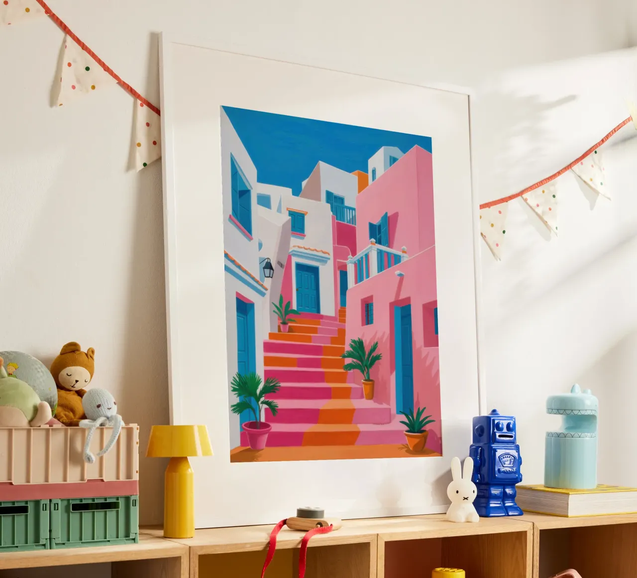 Santorini Color Steps poster da Trace Brush