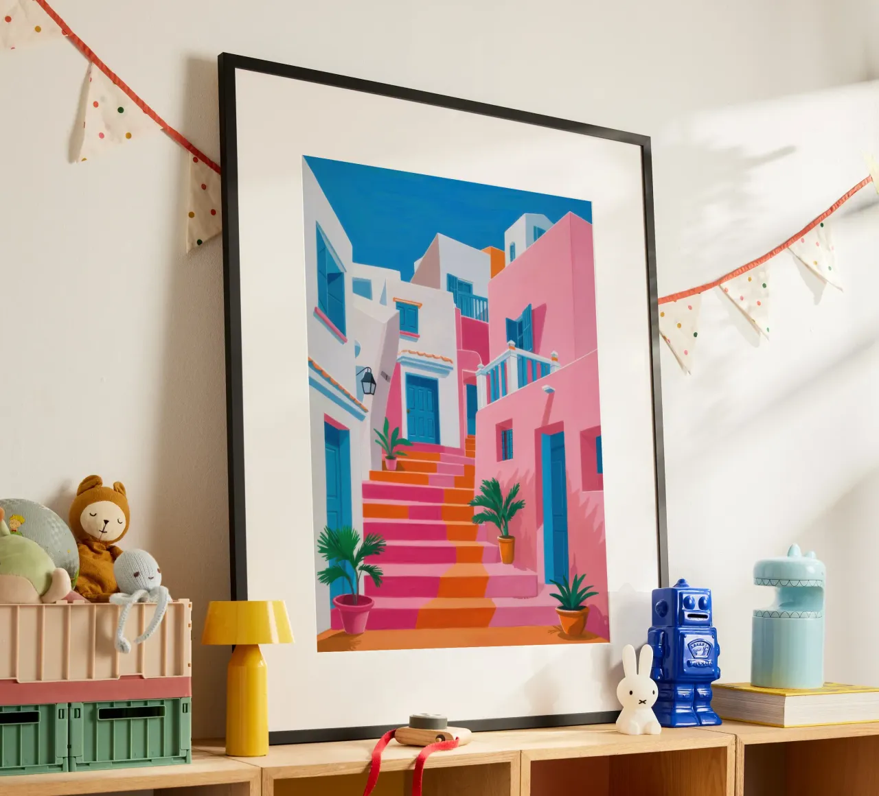 Santorini Color Steps poster da Trace Brush