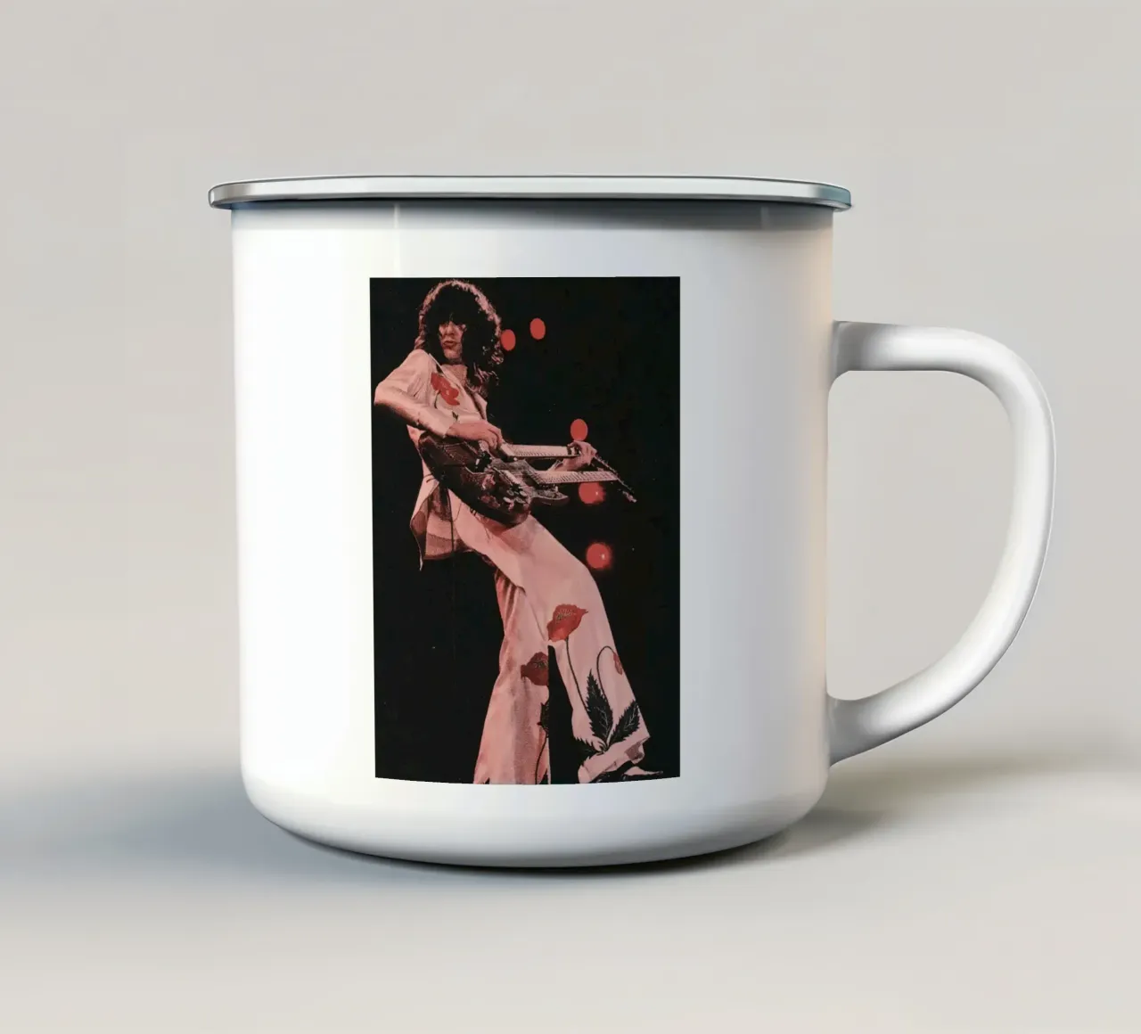 Jimmy Page Led Zeppelin emaille mok van Musadad Shop