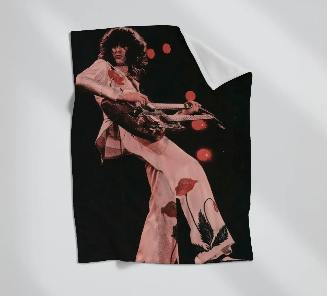 Jimmy Page Led Zeppelin coperta in pile da Musadad Shop