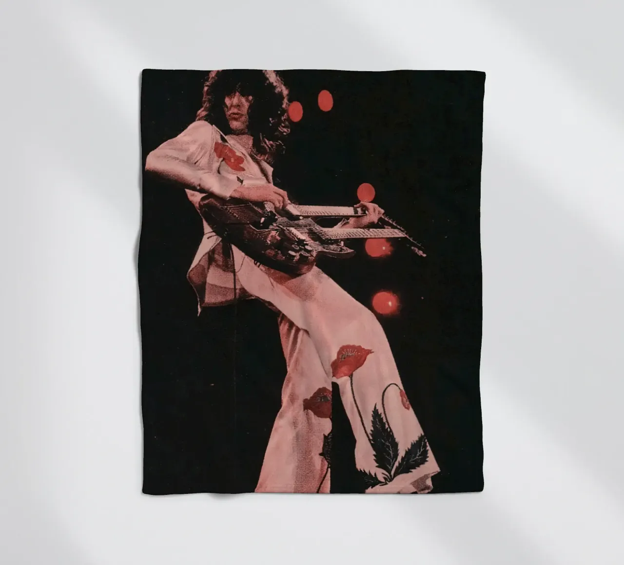 Jimmy Page Led Zeppelin coperta in pile da Musadad Shop