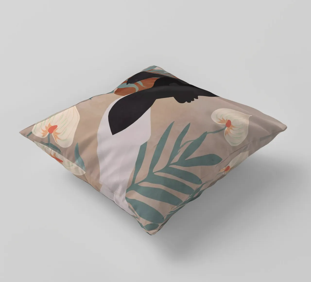 Ragazza tropicale 4 cuscino da ThingDesign