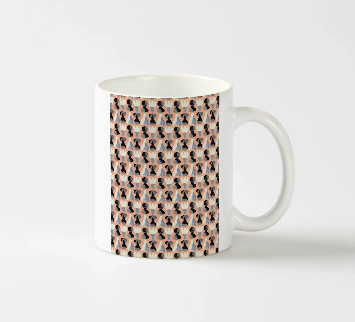 Repetitive pattern 16 ceramic mug by Little Dean