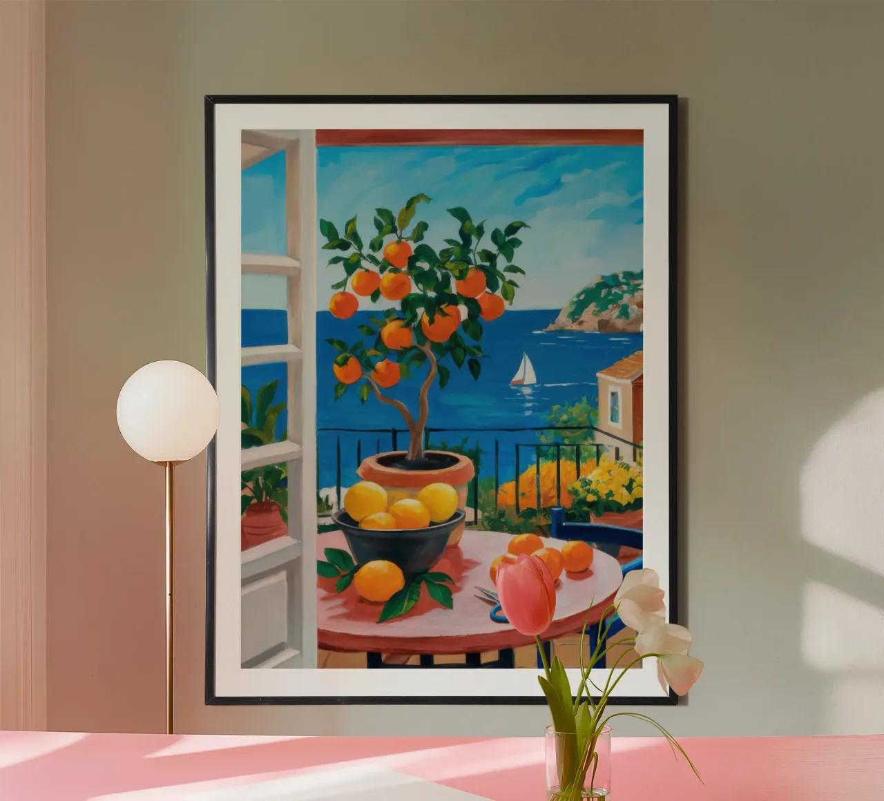 Vue sur le balcon en bord de mer hahnemühle de Gaia Viesta
