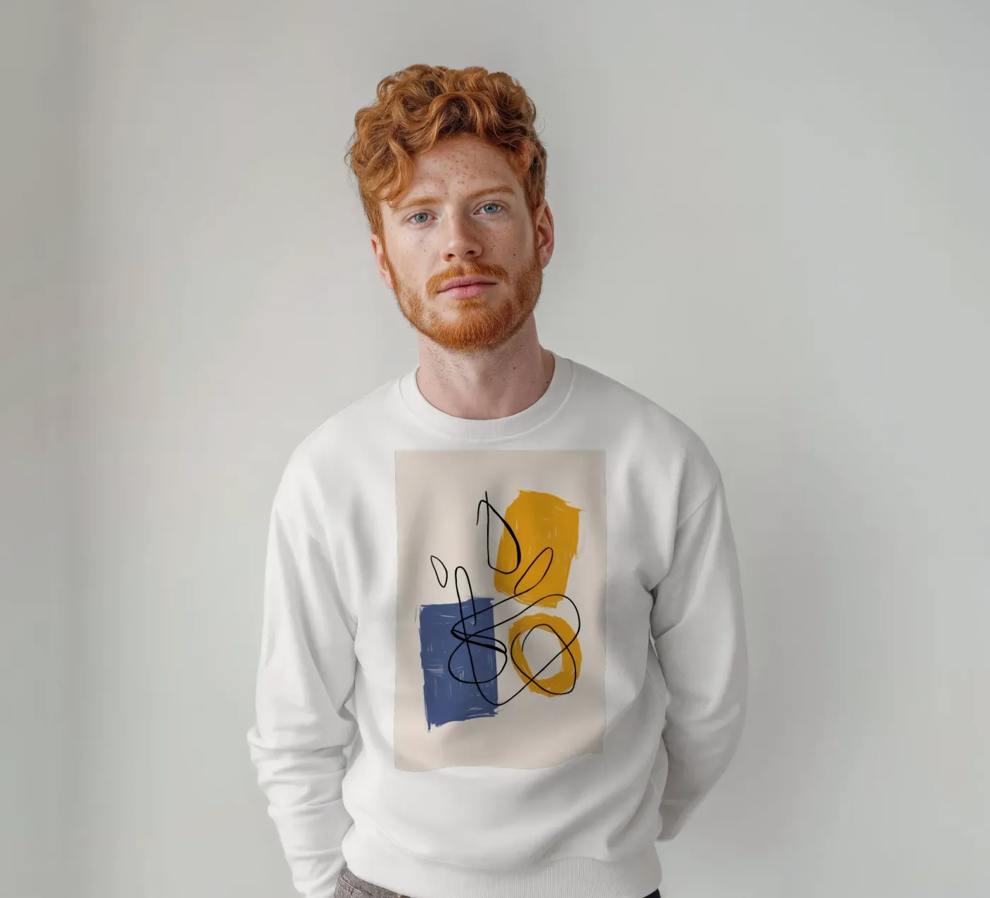 Improvisational Line Study sweatshirt by Trace Brush