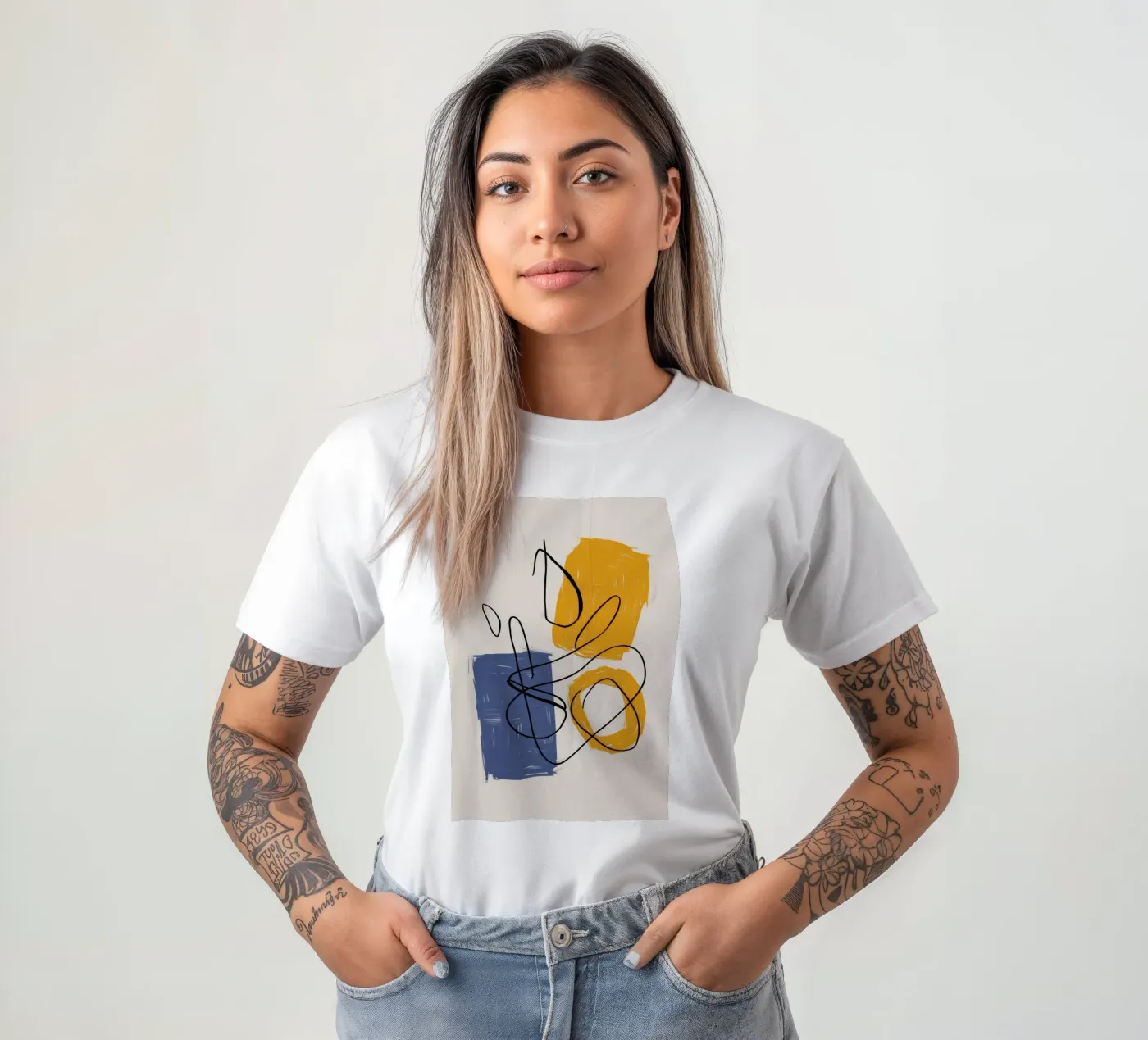 Studio della linea di improvvisazione t-shirt da Trace Brush