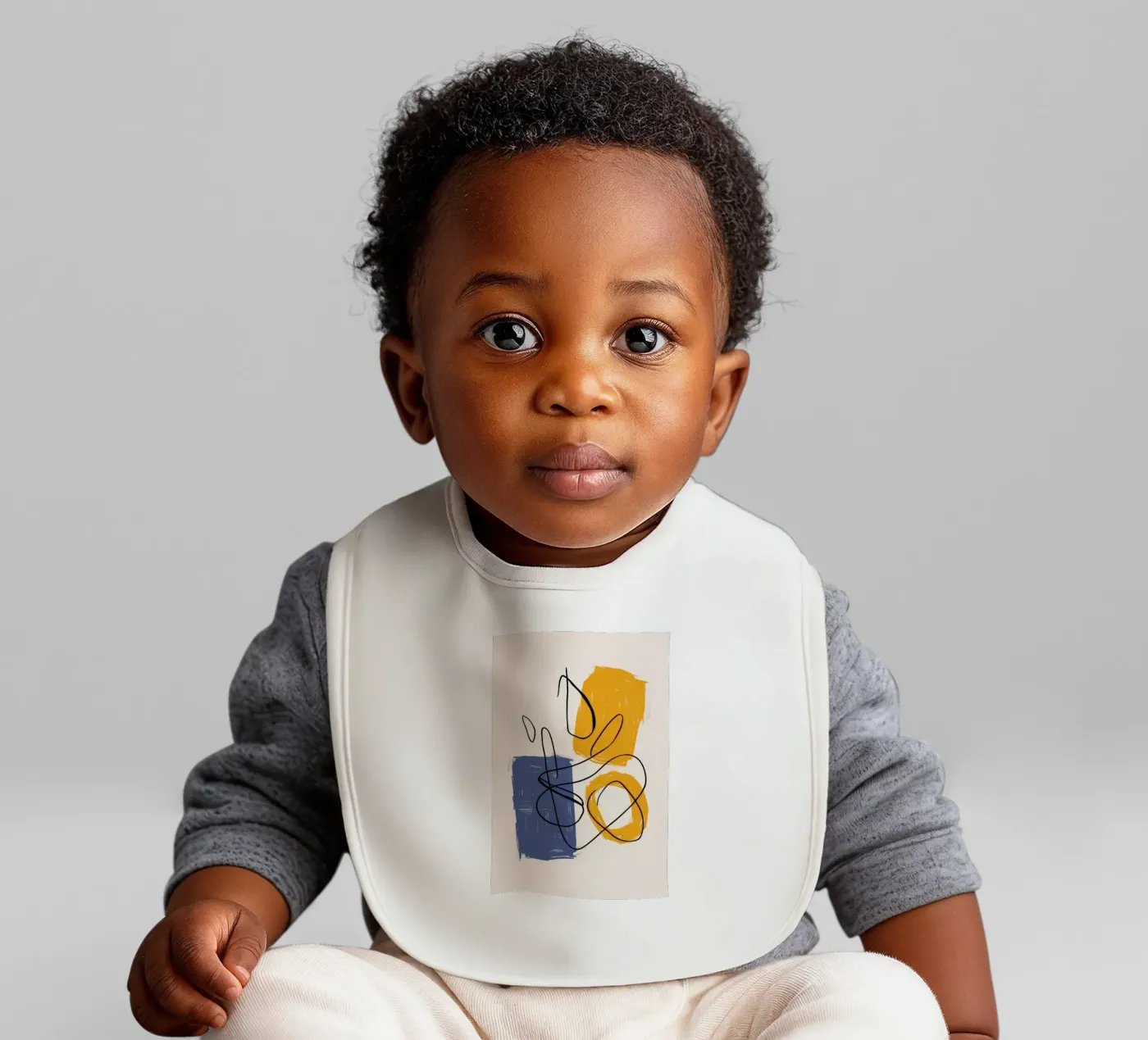 Improvisational Line Study baby bib by Trace Brush