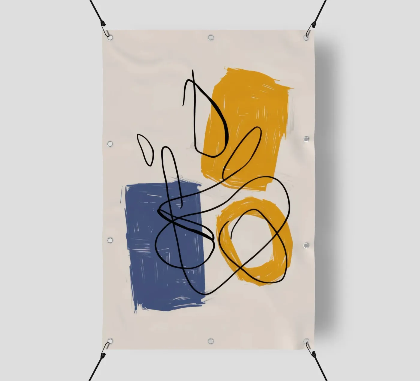 Improvisational Line Study telo in pvc da Trace Brush