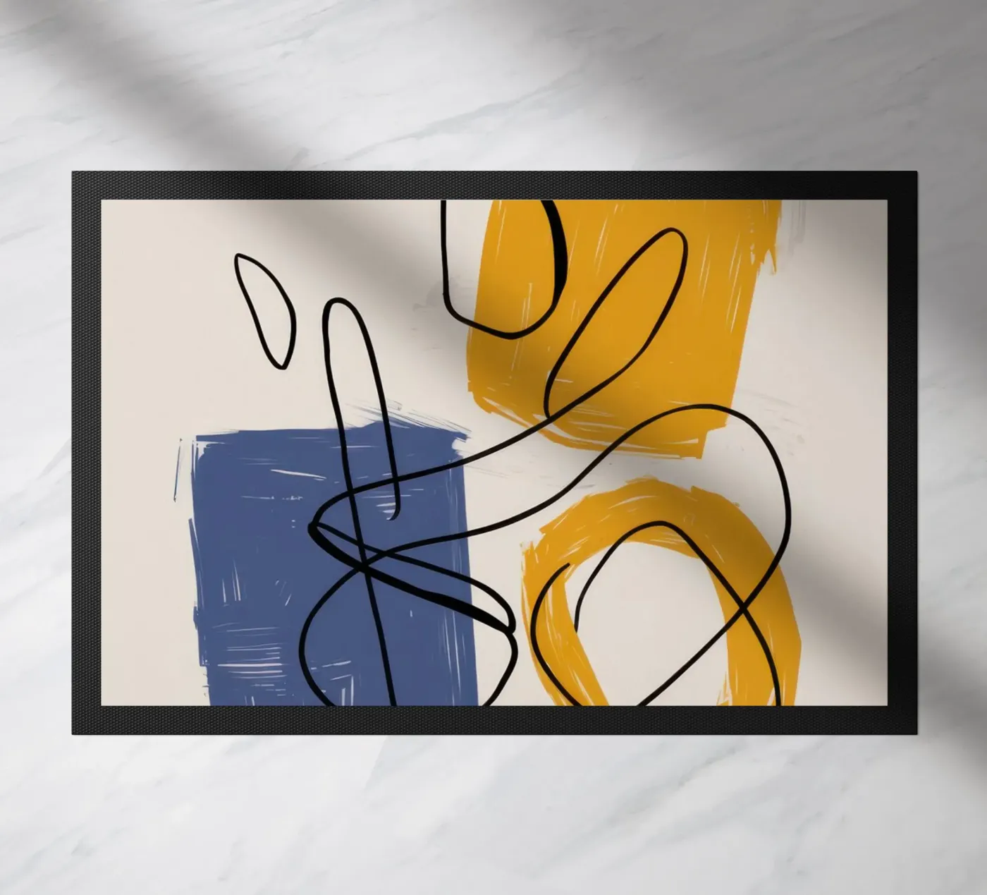 Improvisational Line Study doormat by Trace Brush