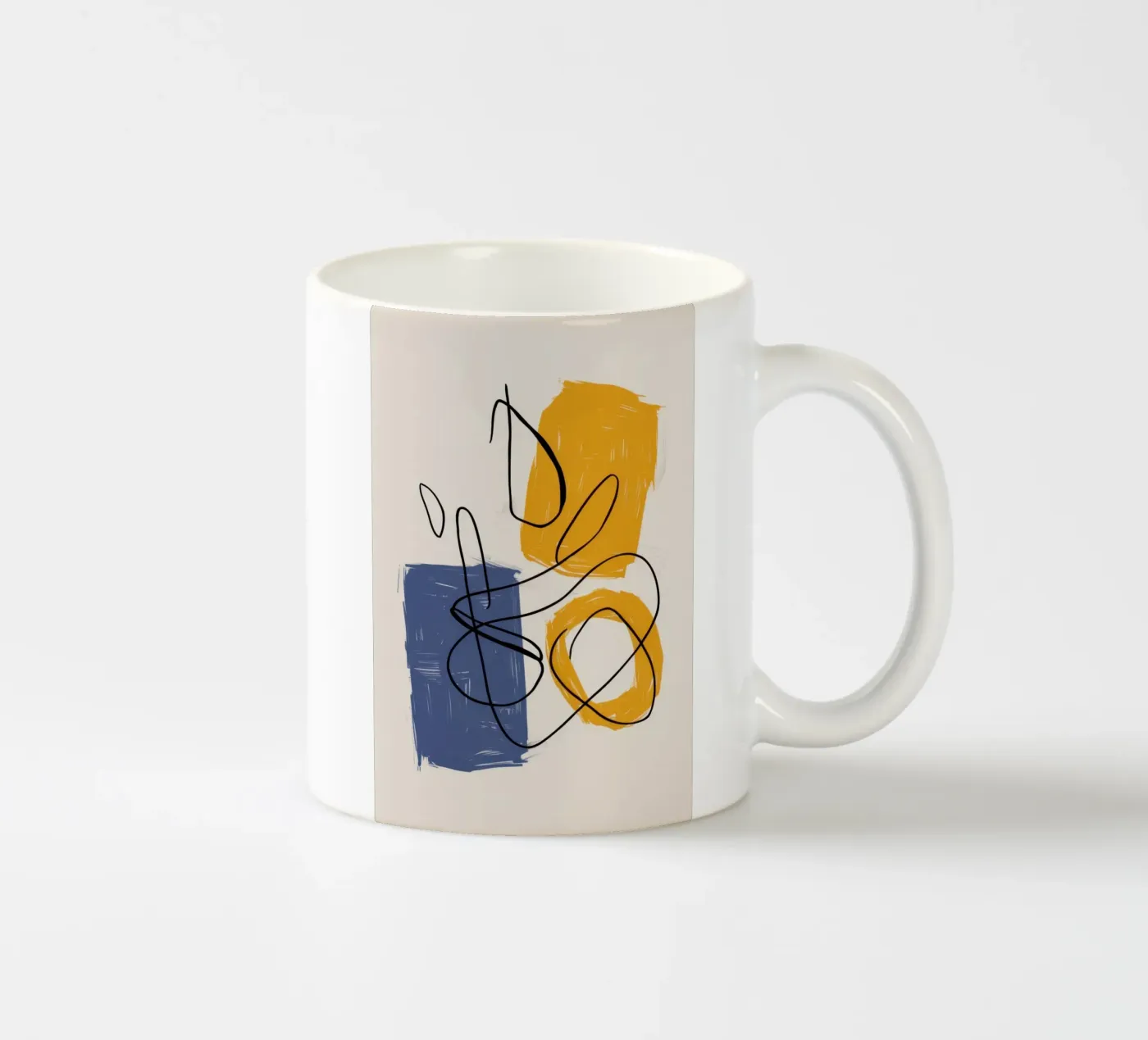 Improvisational Line Study ceramic mug by Trace Brush