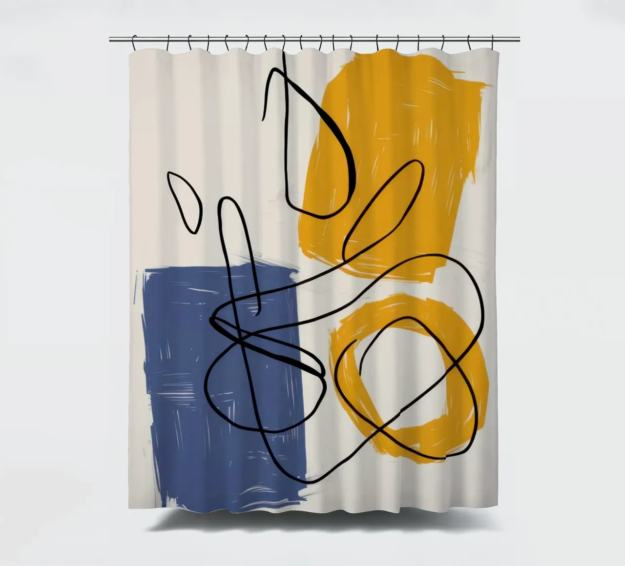 Improvisatorische Linienstudie Duschvorhang von Trace Brush