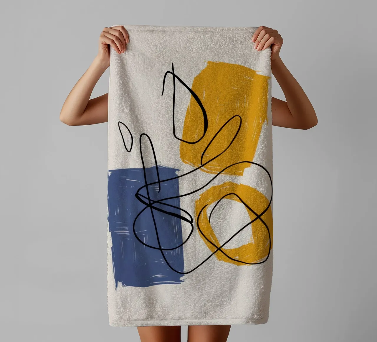 Improvisational Line Study towel by Trace Brush