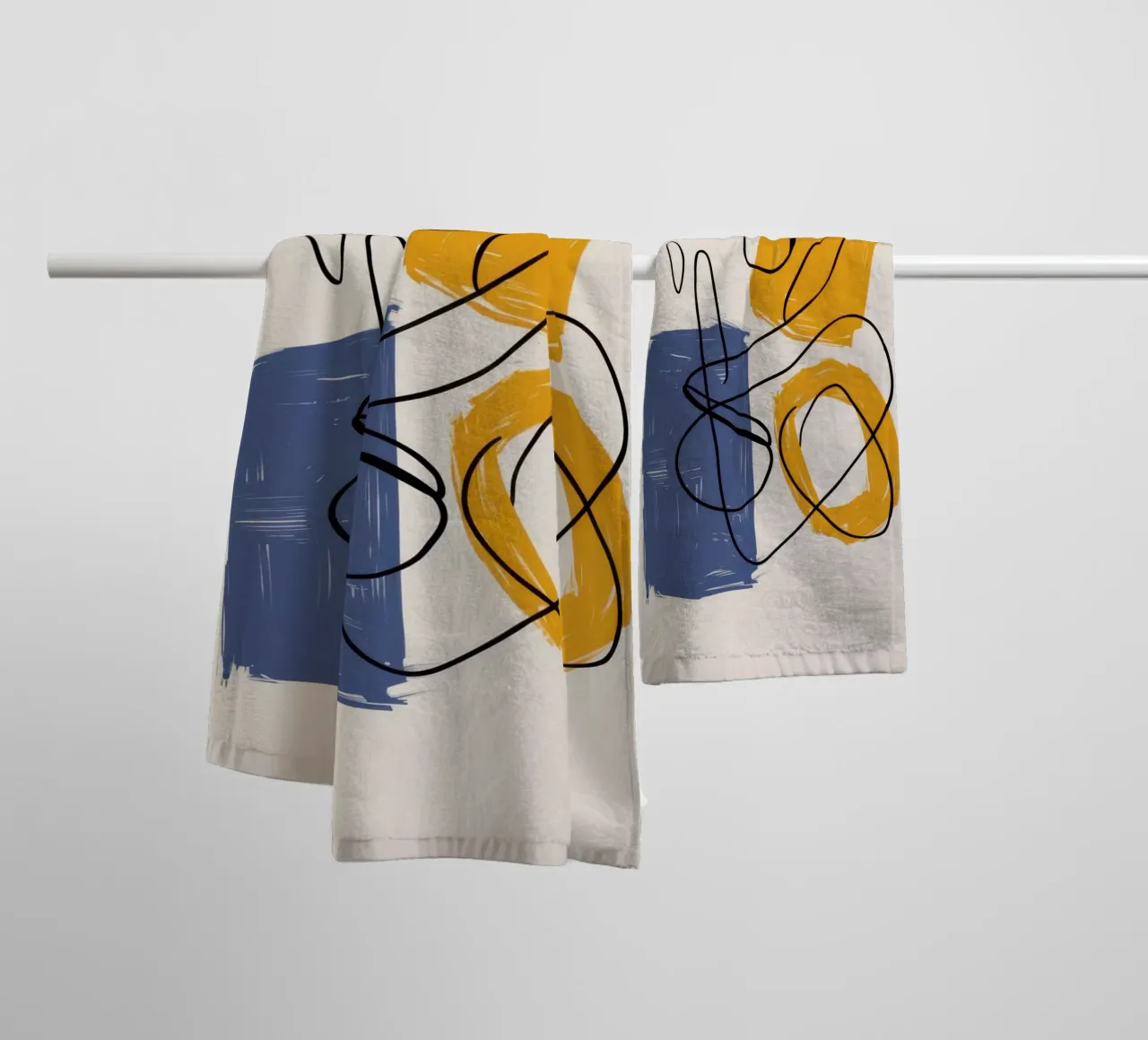 Improvisational Line Study towel by Trace Brush