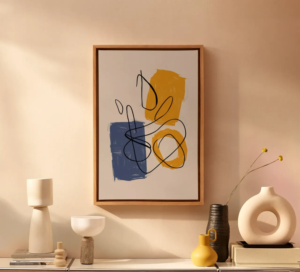 Studio della linea di improvvisazione tela con Cornice a cassetta da Trace Brush