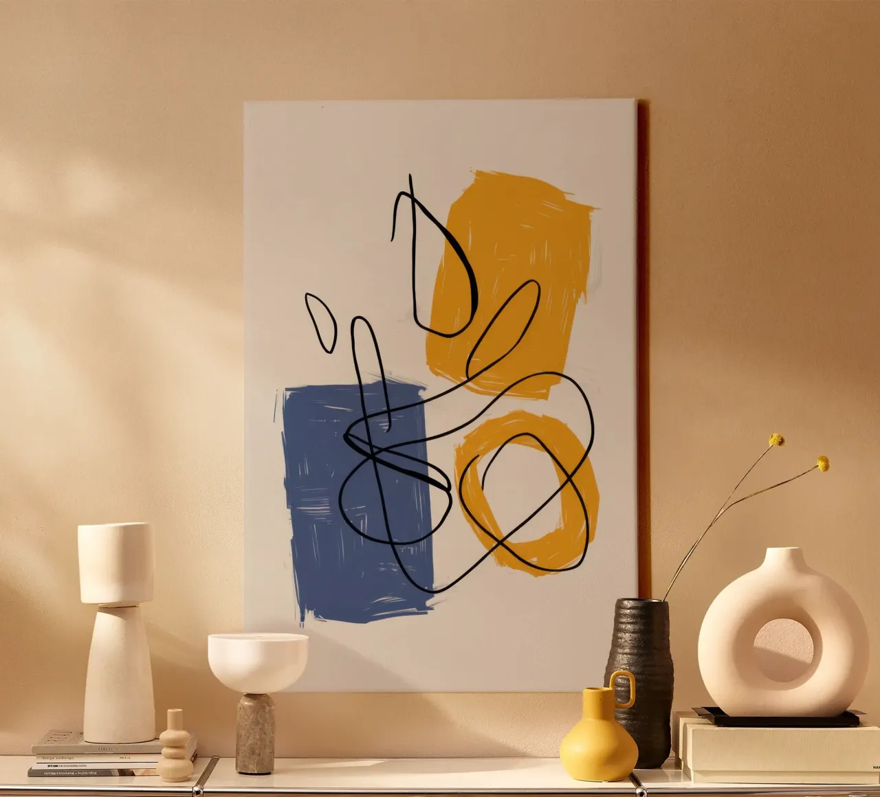 Studio della linea di improvvisazione tela con Cornice a cassetta da Trace Brush