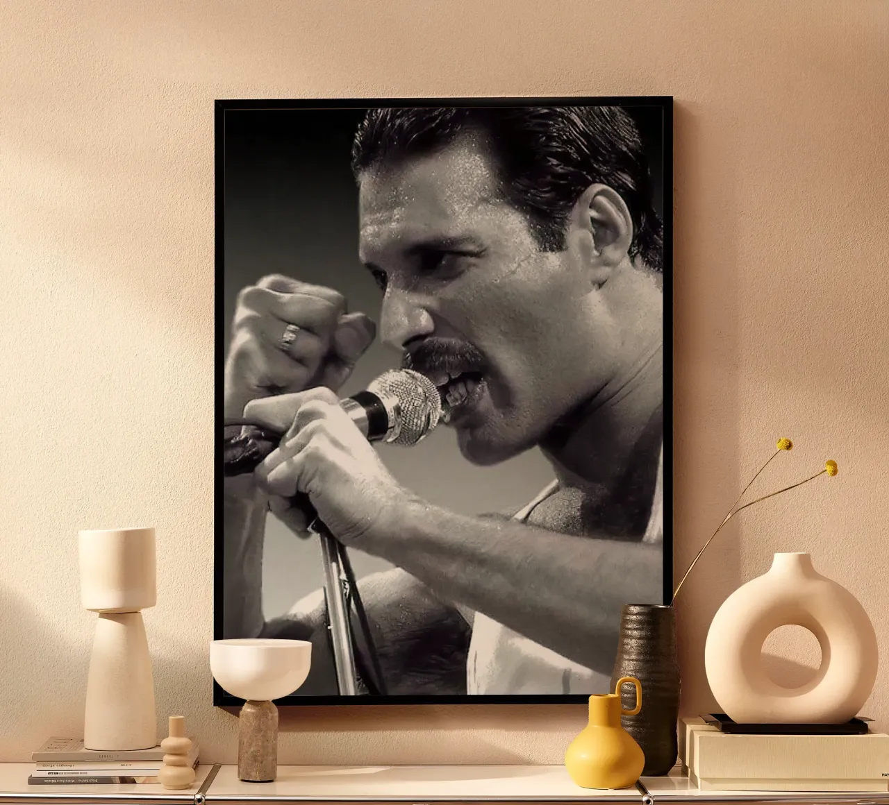 Freddie Mercury poster con telaio in plastica da Musadad Shop