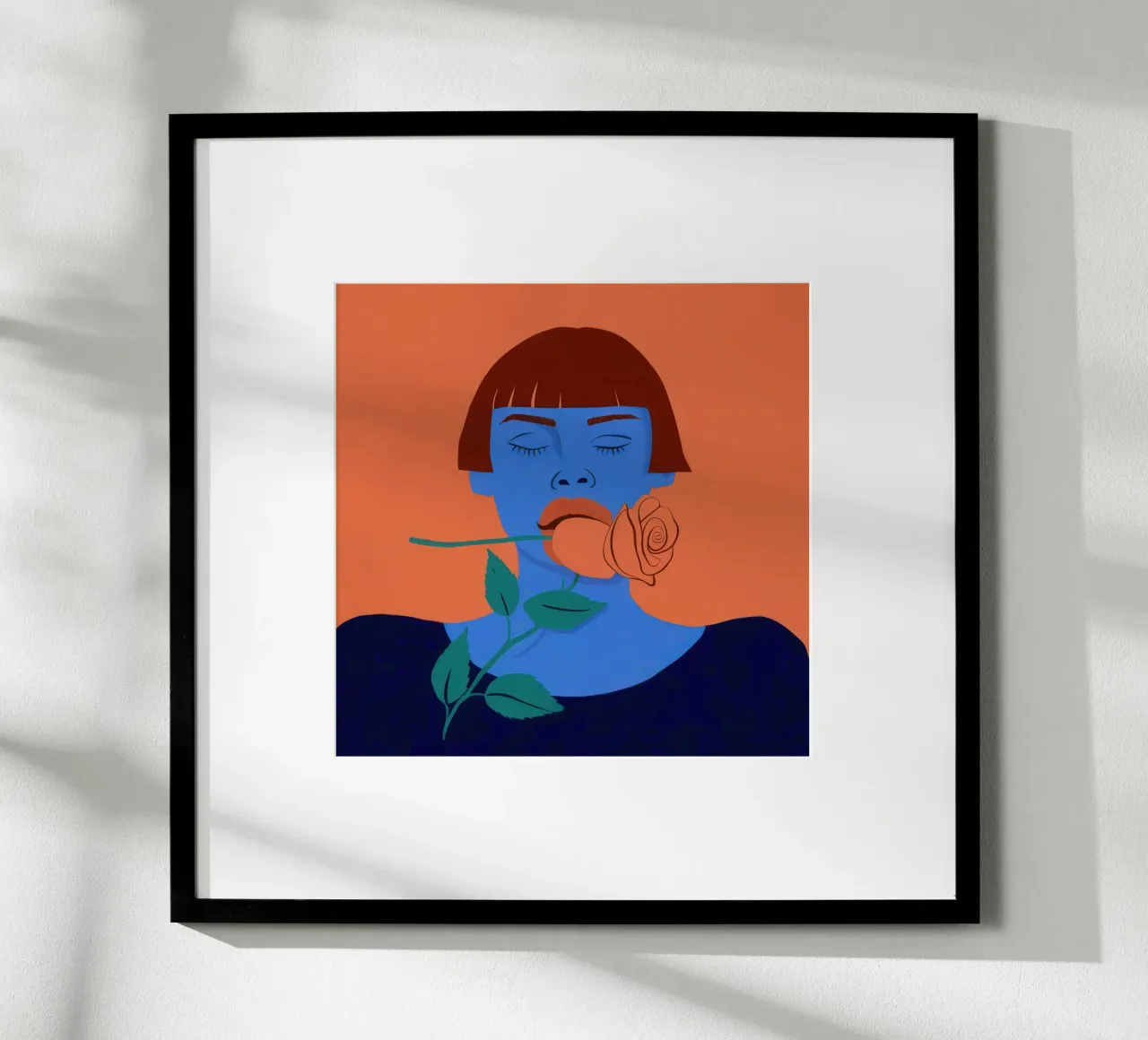 Rosa Blu Mood poster con telaio in plastica da Irish Strokes