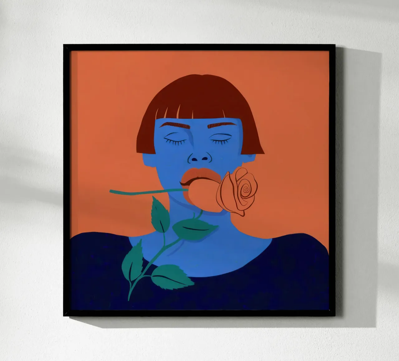 Rosa Blu Mood poster con telaio in plastica da Irish Strokes