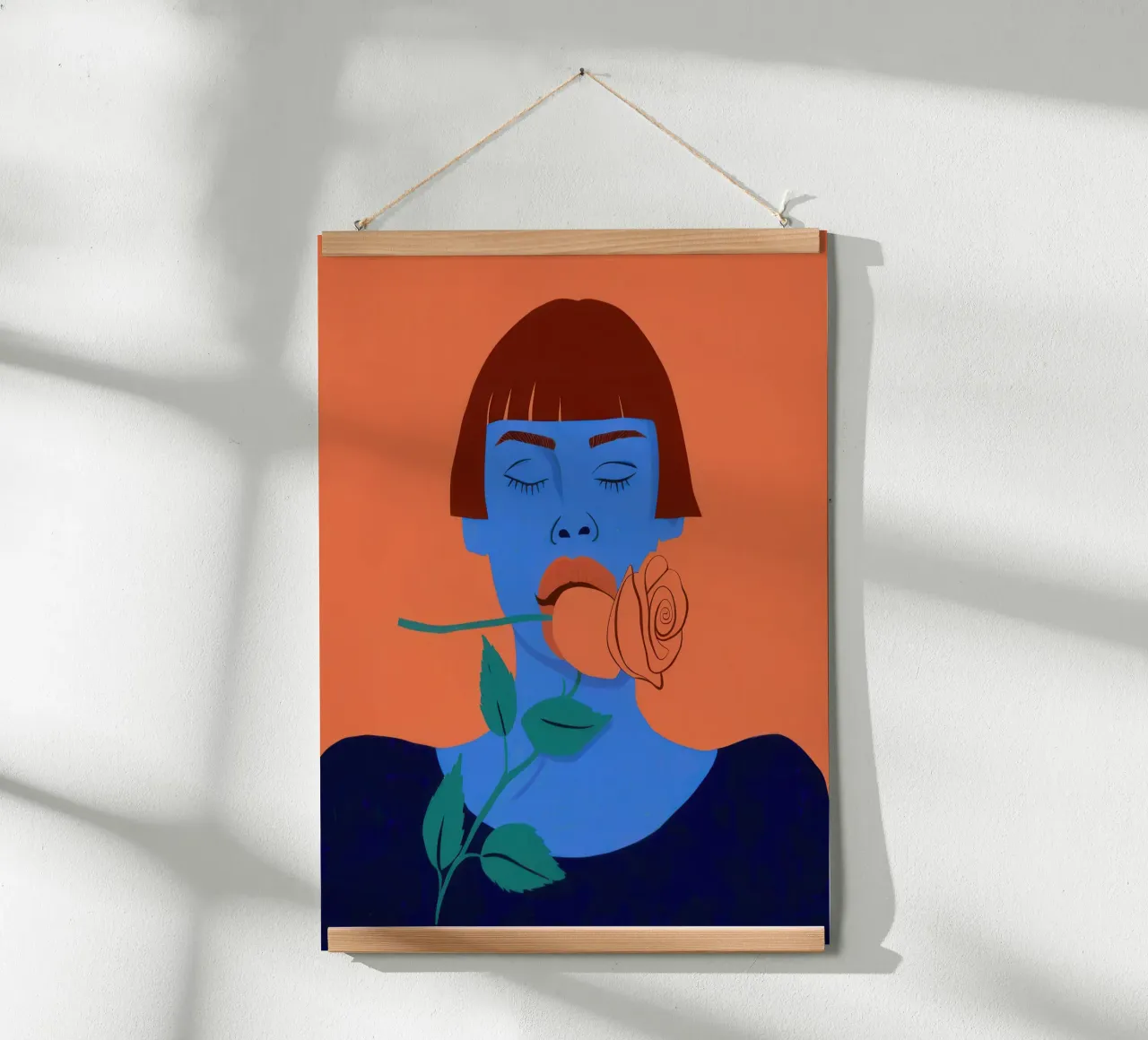 Rosa Blu Mood poster con telaio in plastica da Irish Strokes