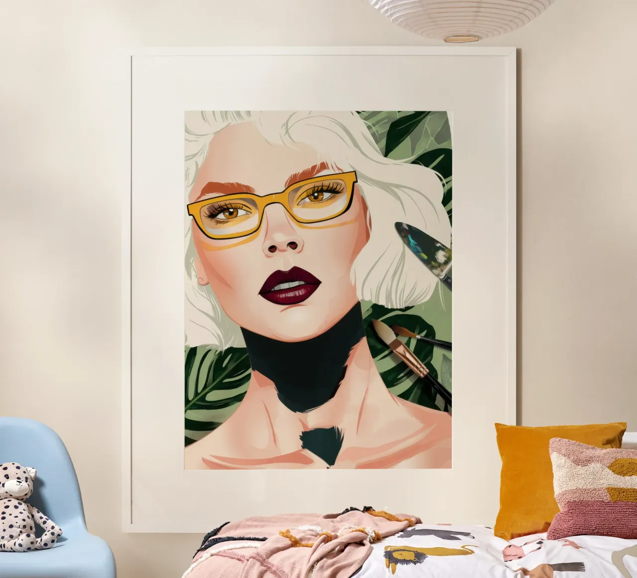 Sguardo glamour di platino poster con telaio in plastica da Luna Aura