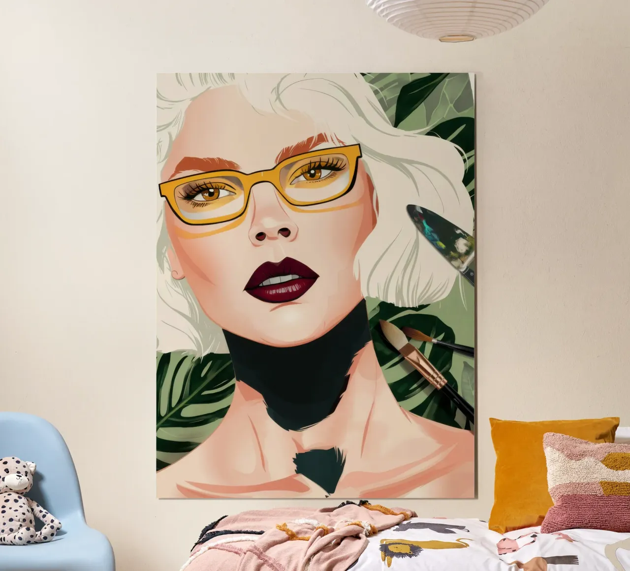 Sguardo glamour di platino poster con telaio in plastica da Luna Aura