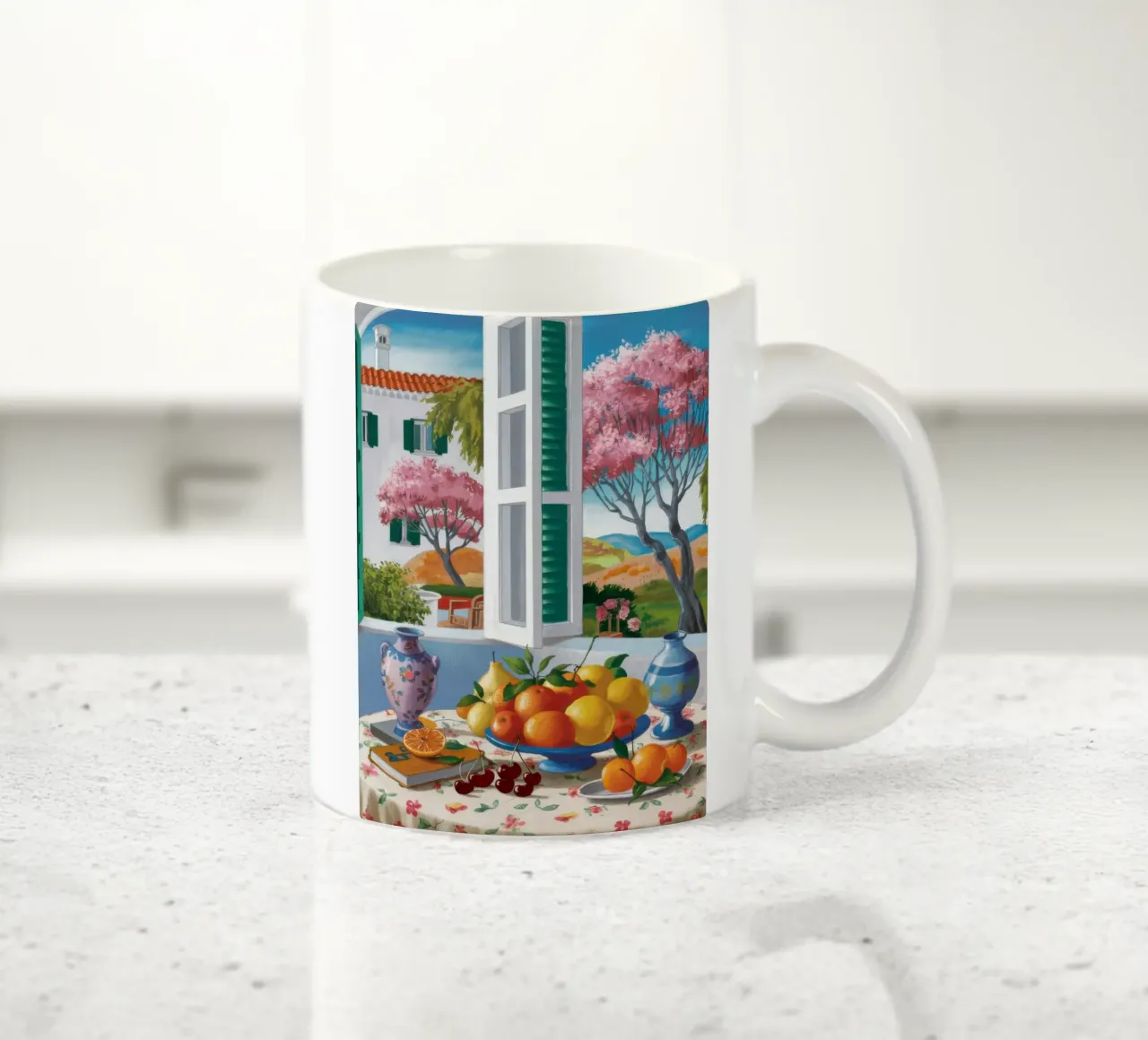 Vue de la fenêtre toscane mug en céramique de Mark Solaria