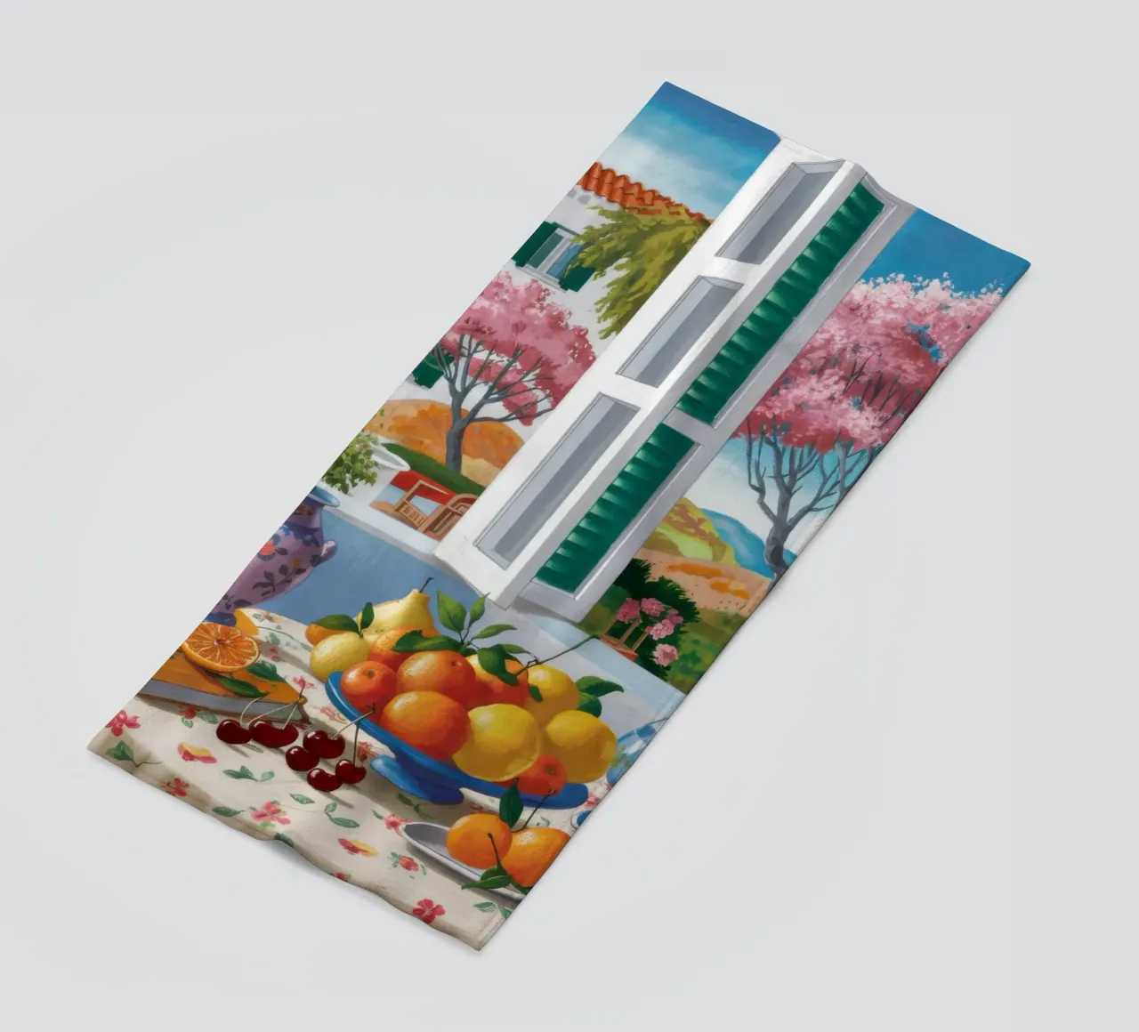 Tuscan Window View beach towel by Mark Solaria
