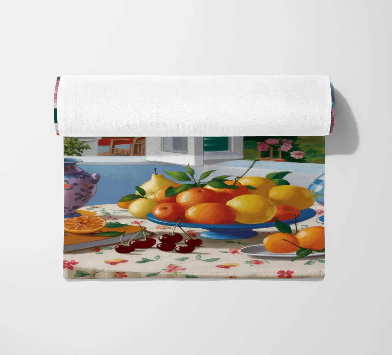 Tuscan Window View beach towel by Mark Solaria