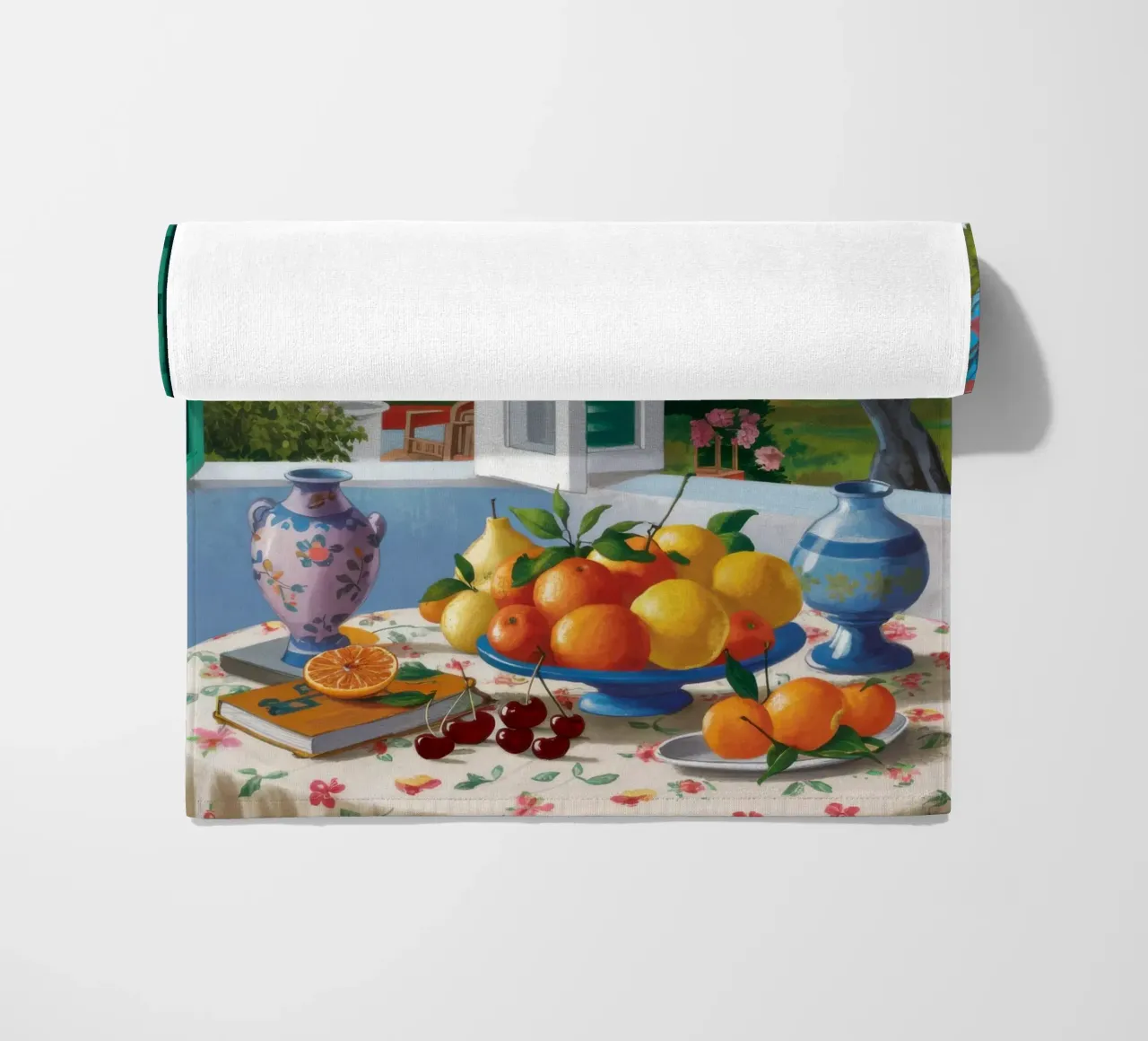 Tuscan Window View beach towel by Mark Solaria