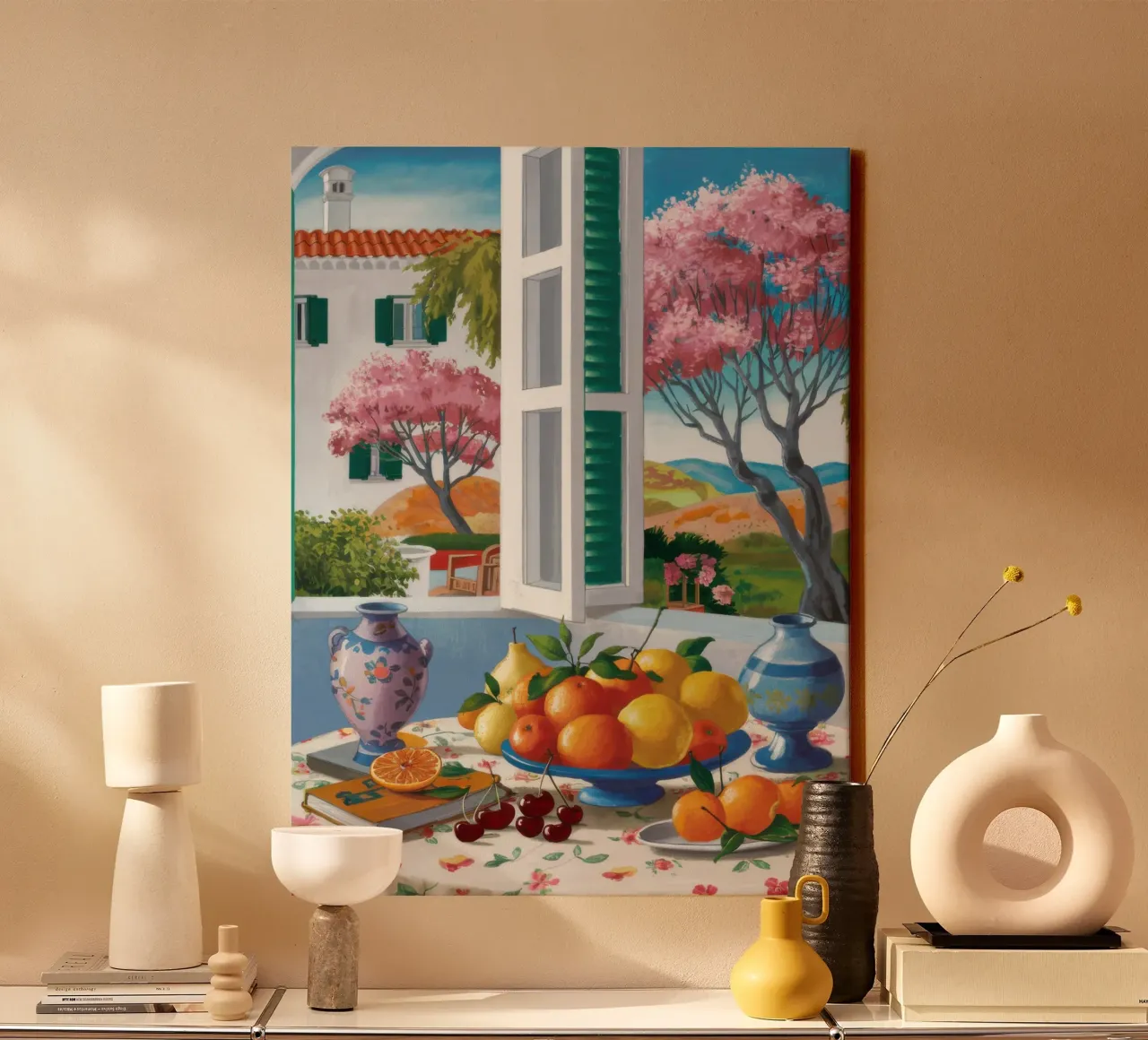 Vista sulla finestra toscana tela con Cornice a cassetta da Mark Solaria