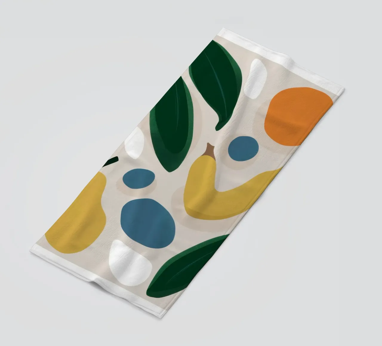 Forme di frutta destrutturate telo mare da Trace Brush