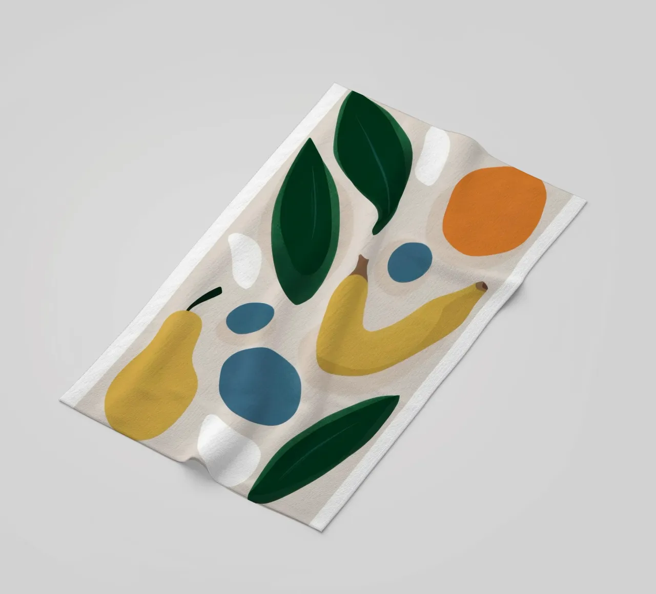 Forme di frutta destrutturate telo mare da Trace Brush