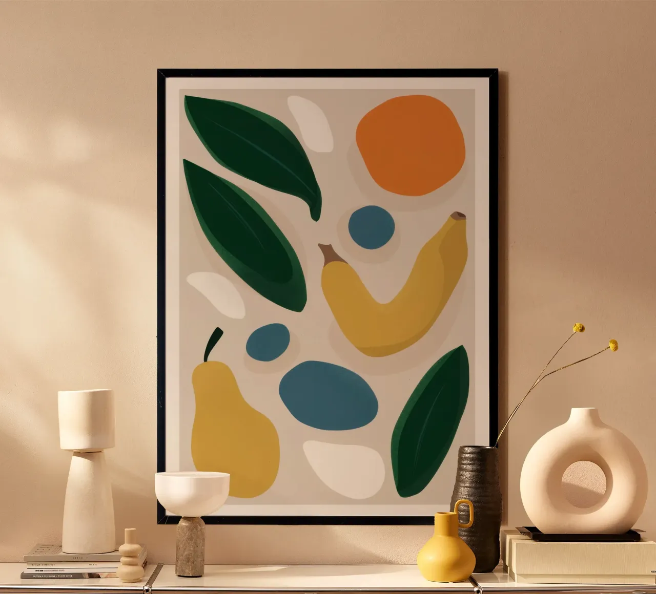 Forme di frutta destrutturate poster da Trace Brush