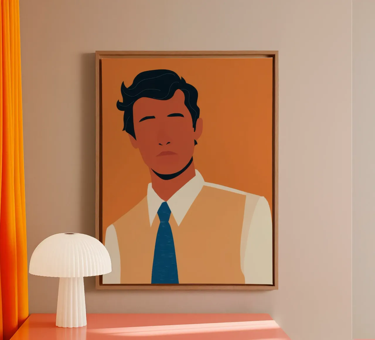 Dapper Man Portrait canvas with Floater frame by Irish Strokes
