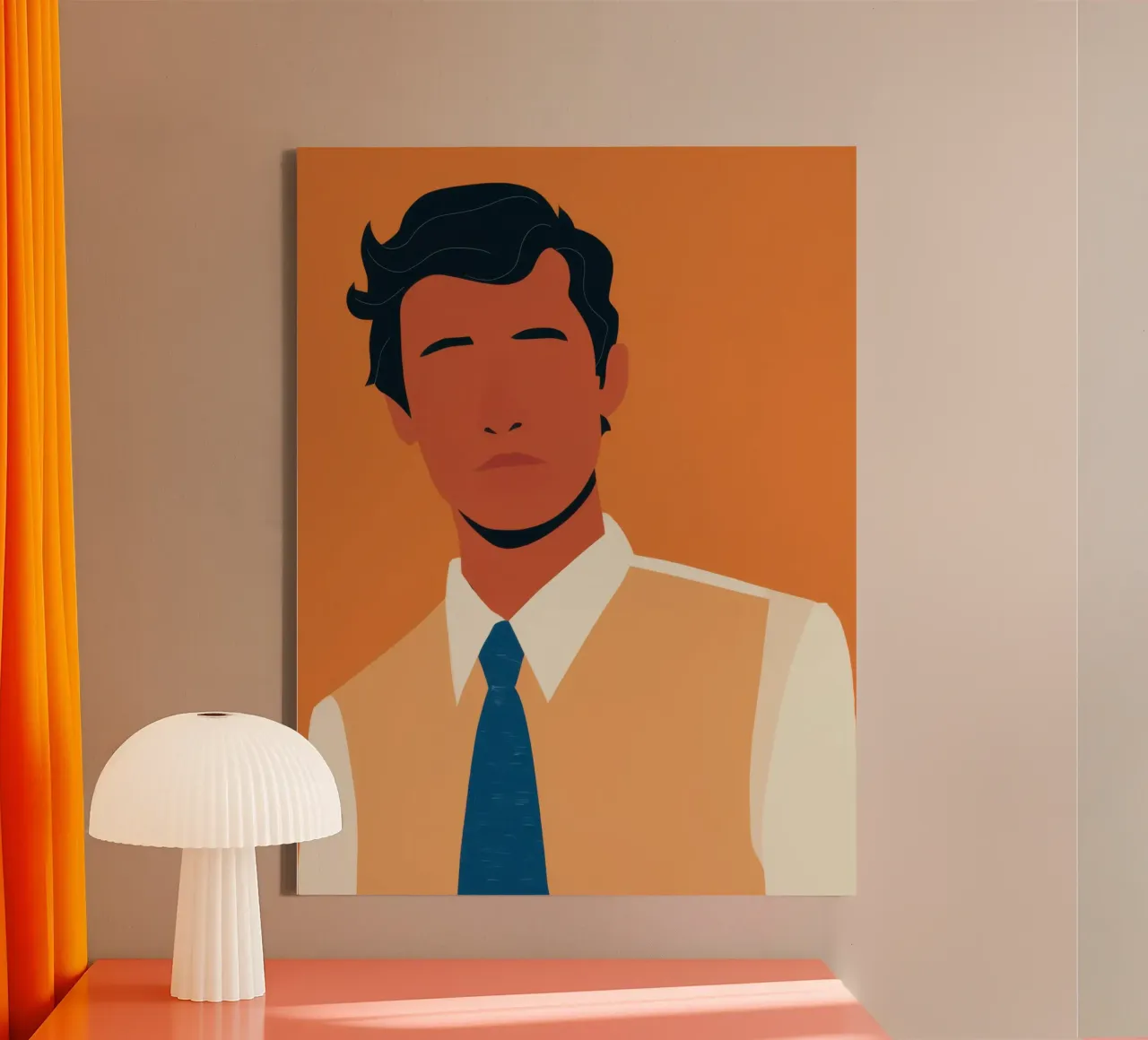 Dapper Man Portrait canvas with Floater frame by Irish Strokes