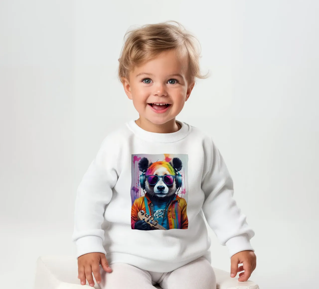 Panda in glassa con cuffie felpa neonato da MakArena